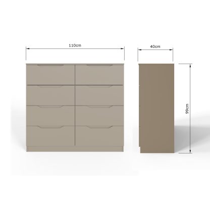 Luno 8 Drawer Chest Of Drawers - Putty - Image 8
