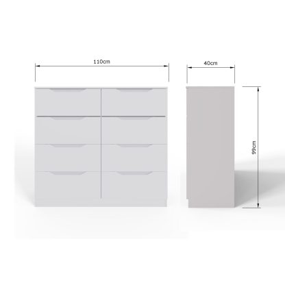 Luno 8 Drawer Chest Of Drawers - White - Image 8
