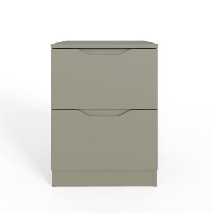 Luno 2 Drawer Bedside Table / Nightstand - Ash Green - Image 3