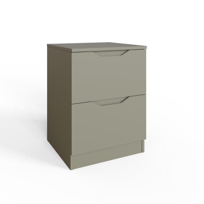 Luno 2 Drawer Bedside Table / Nightstand - Ash Green - Image 4