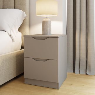 Luno 2 Drawer Bedside Table / Nightstand - Putty
