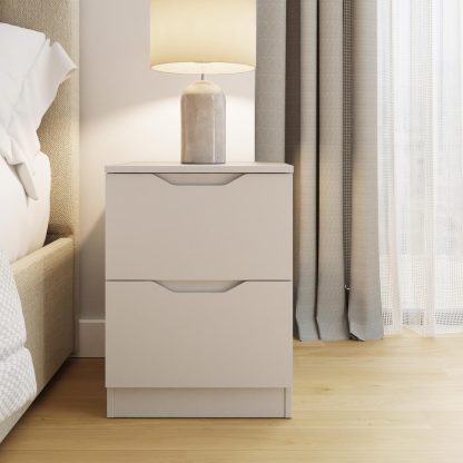 Luno 2 Drawer Bedside Table / Nightstand - White - Image 2