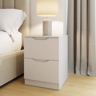 Luno 2 Drawer Bedside Table / Nightstand - White