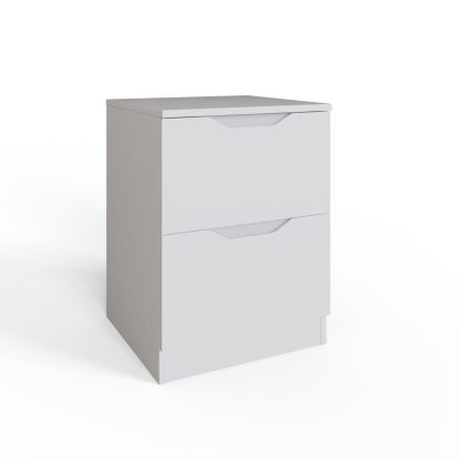 Luno 2 Drawer Bedside Table / Nightstand - White - Image 4