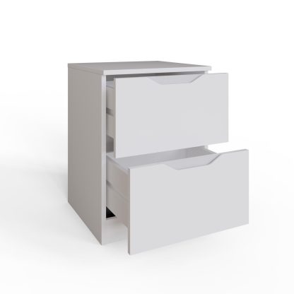 Luno 2 Drawer Bedside Table / Nightstand - White - Image 6