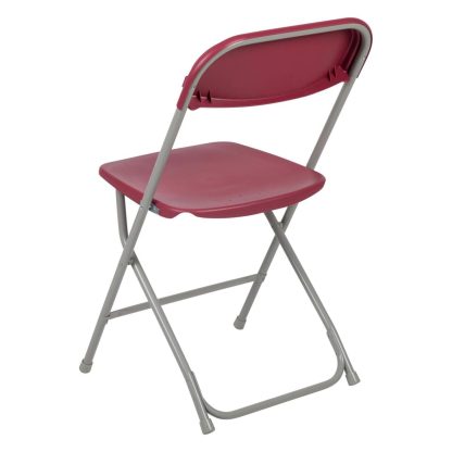 10 Pack Red Folding Chairs - Steel Frame, Indoor & Outdoor Use - Image 3