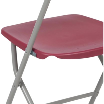 10 Pack Red Folding Chairs - Steel Frame, Indoor & Outdoor Use - Image 8