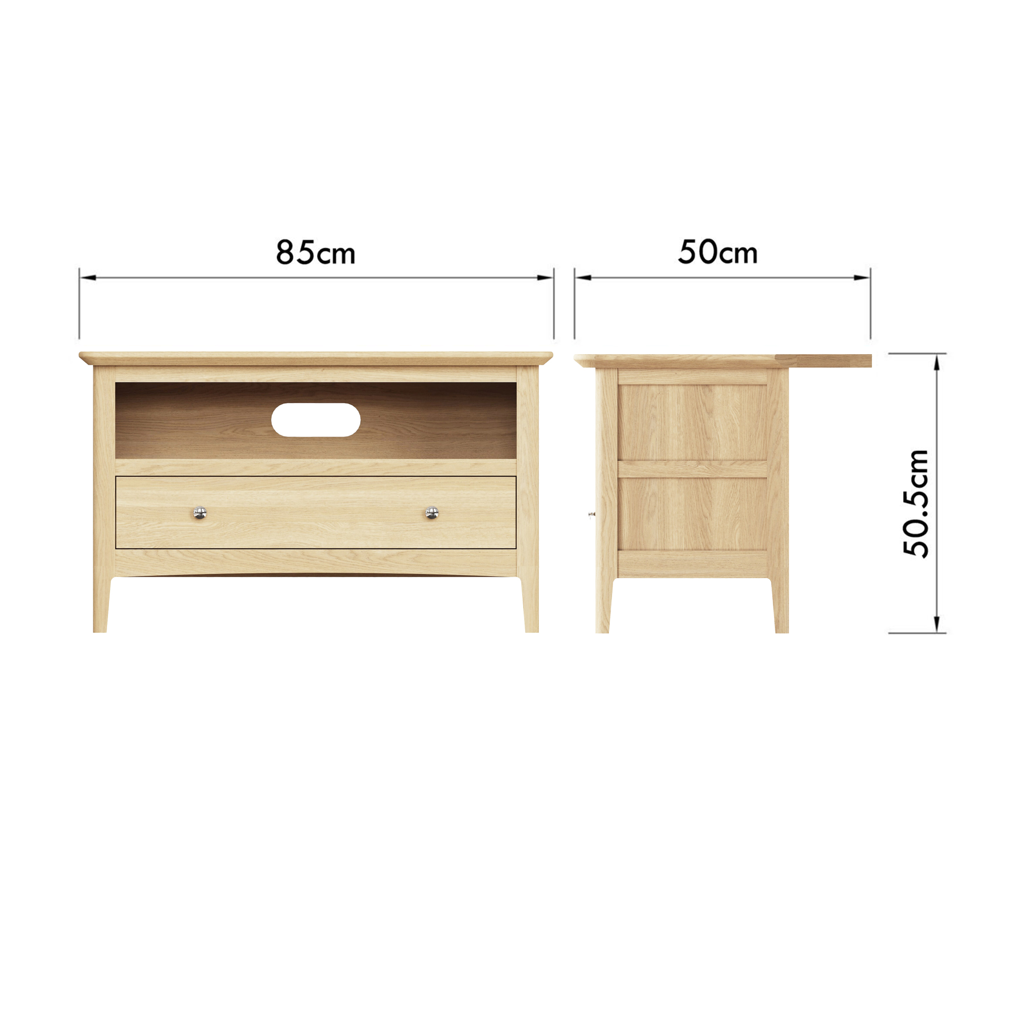 Hudson Ash 1 Drawer Corner TV Unit - Image 9
