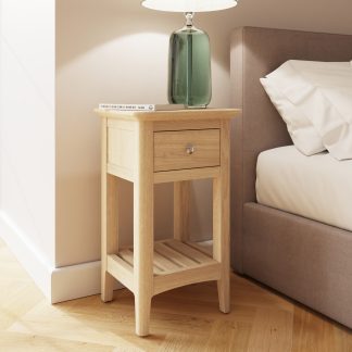 Newark Ash 1 Drawer Slim Bedside