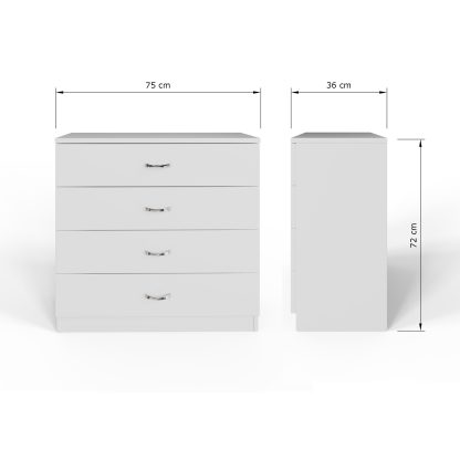 Promo 3 Piece Bedroom Furniture Set - White - Image 9