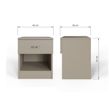 Promo 3 Piece Bedroom Furniture Set - Putty - Image 10