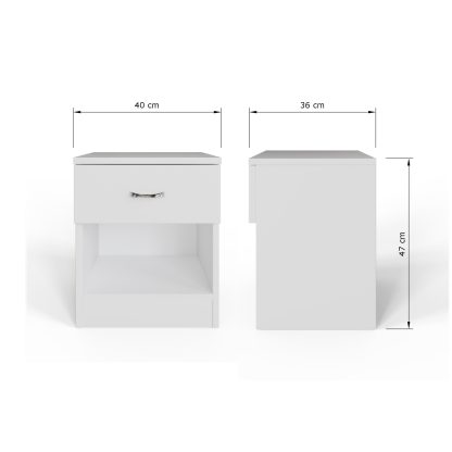 Promo 1 Drawer Nightstand With Shelf - White - Image 8
