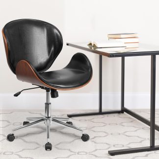 Black and Walnut Designer Office Chair