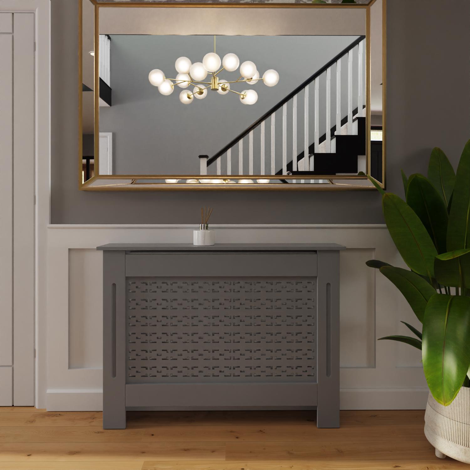 FWStyle Geometric Pattern Medium Grey Radiator Cover - Image 2