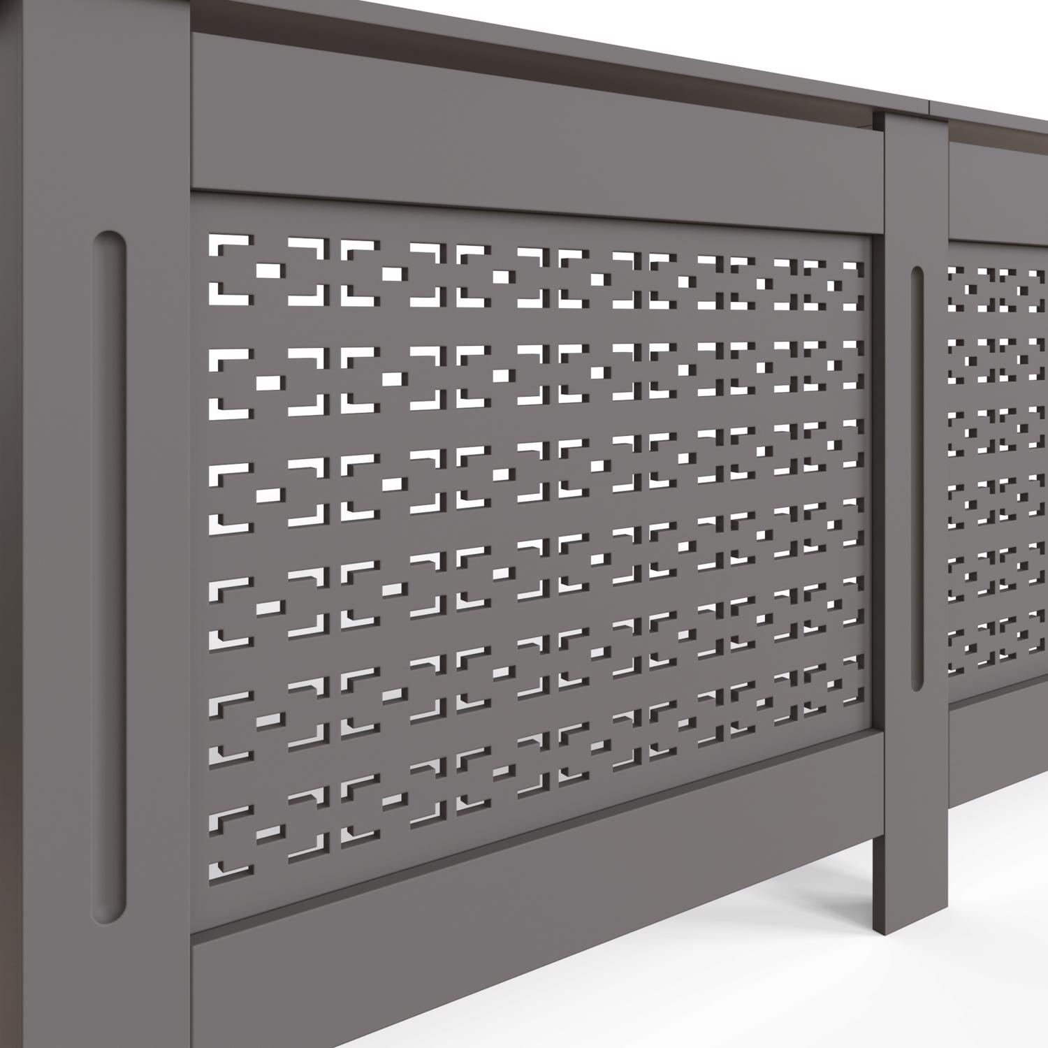 FWStyle Geometric Pattern Extra Large Grey Radiator Cover - Image 5