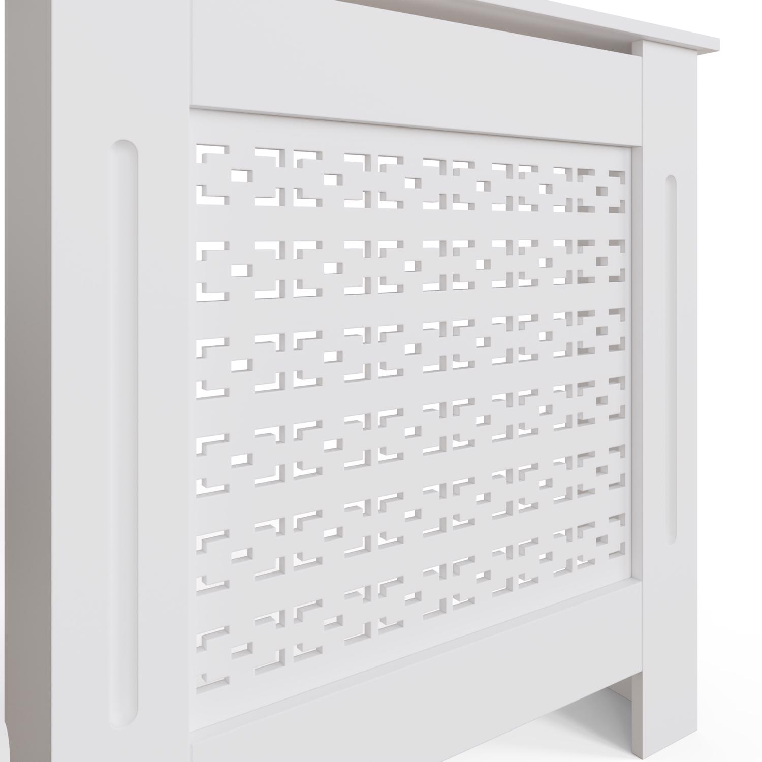 FWStyle Geometric Pattern Small White Radiator Cover - Image 5