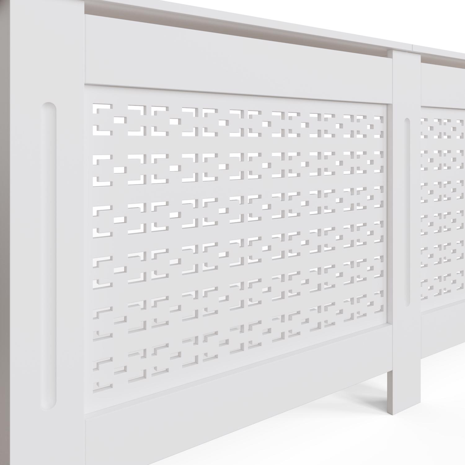 FWStyle Geometric Pattern Extra Large White Radiator Cover - Image 5