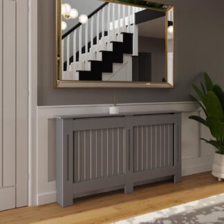 FWStyle Vertical Slat Large MDF Grey Radiator Cover