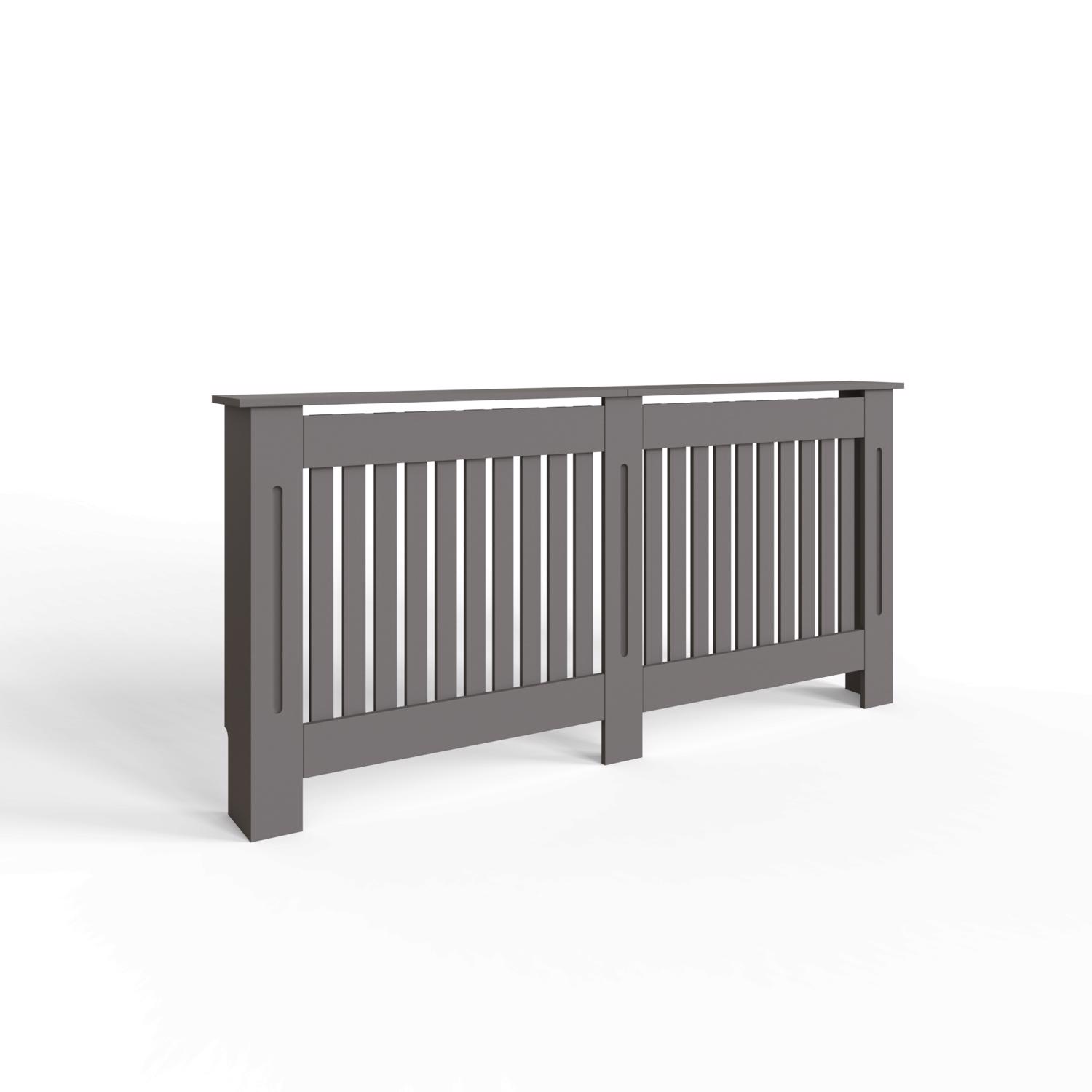FWStyle Vertical Slat Extra Large MDF Grey Radiator Cover - Image 3