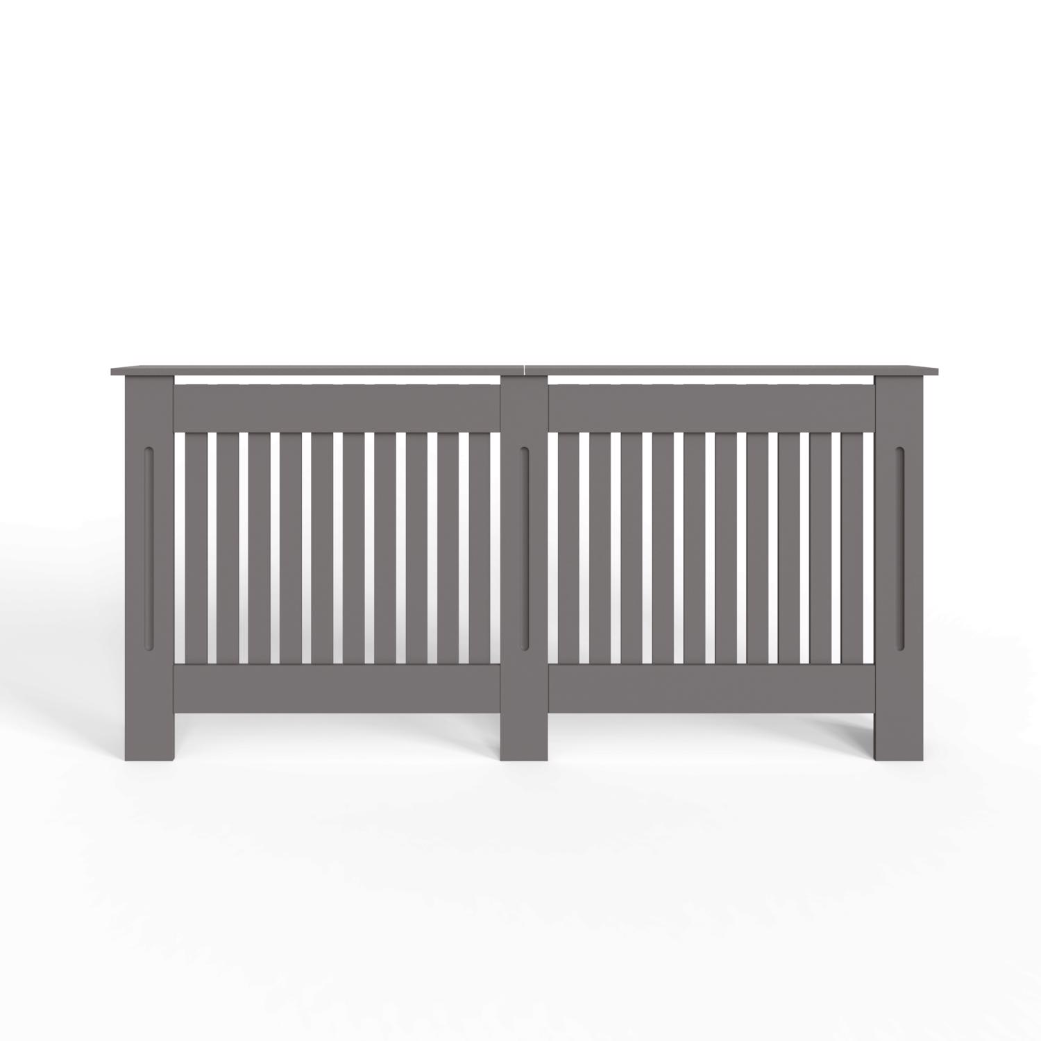 FWStyle Vertical Slat Extra Large MDF Grey Radiator Cover - Image 4