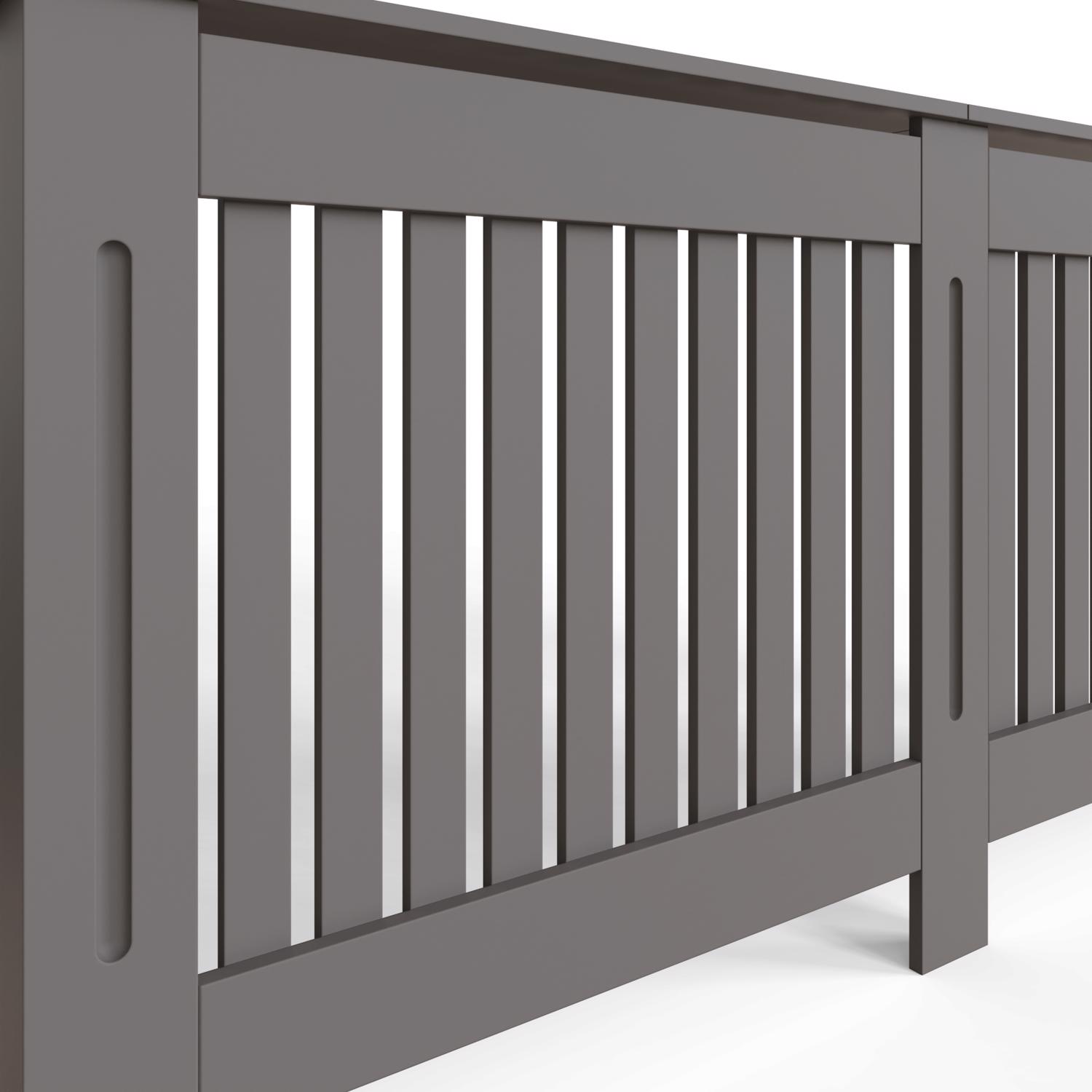 FWStyle Vertical Slat Extra Large MDF Grey Radiator Cover - Image 5