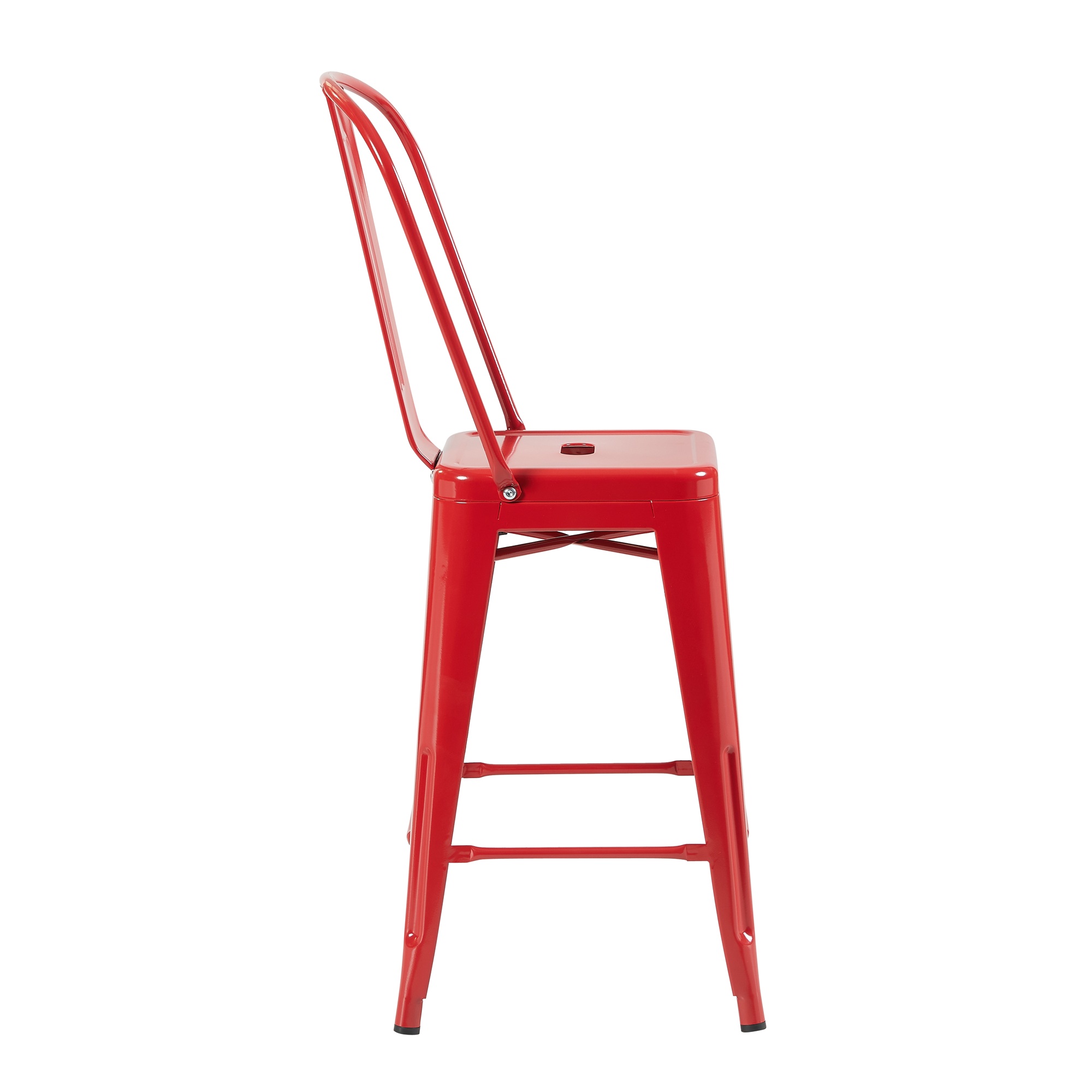 Bistro Pack Of 4 24" Red Bar Chairs - Image 4