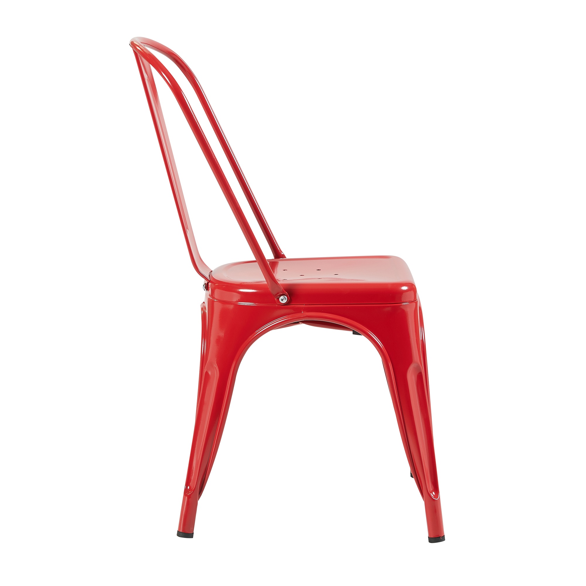 Bistro Pack Of 4 Red Metal Chairs - Image 4
