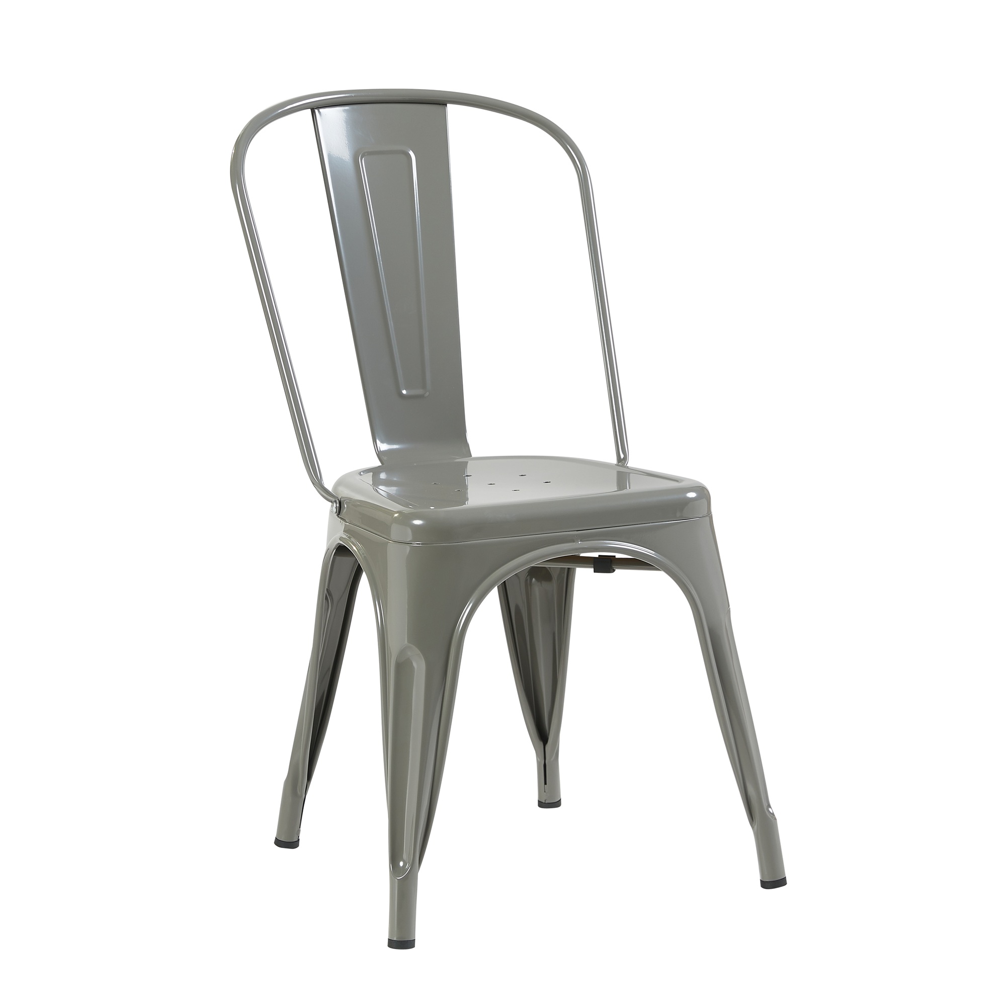 Bistro Pack Of 4 Silver Metal Chairs - Image 3