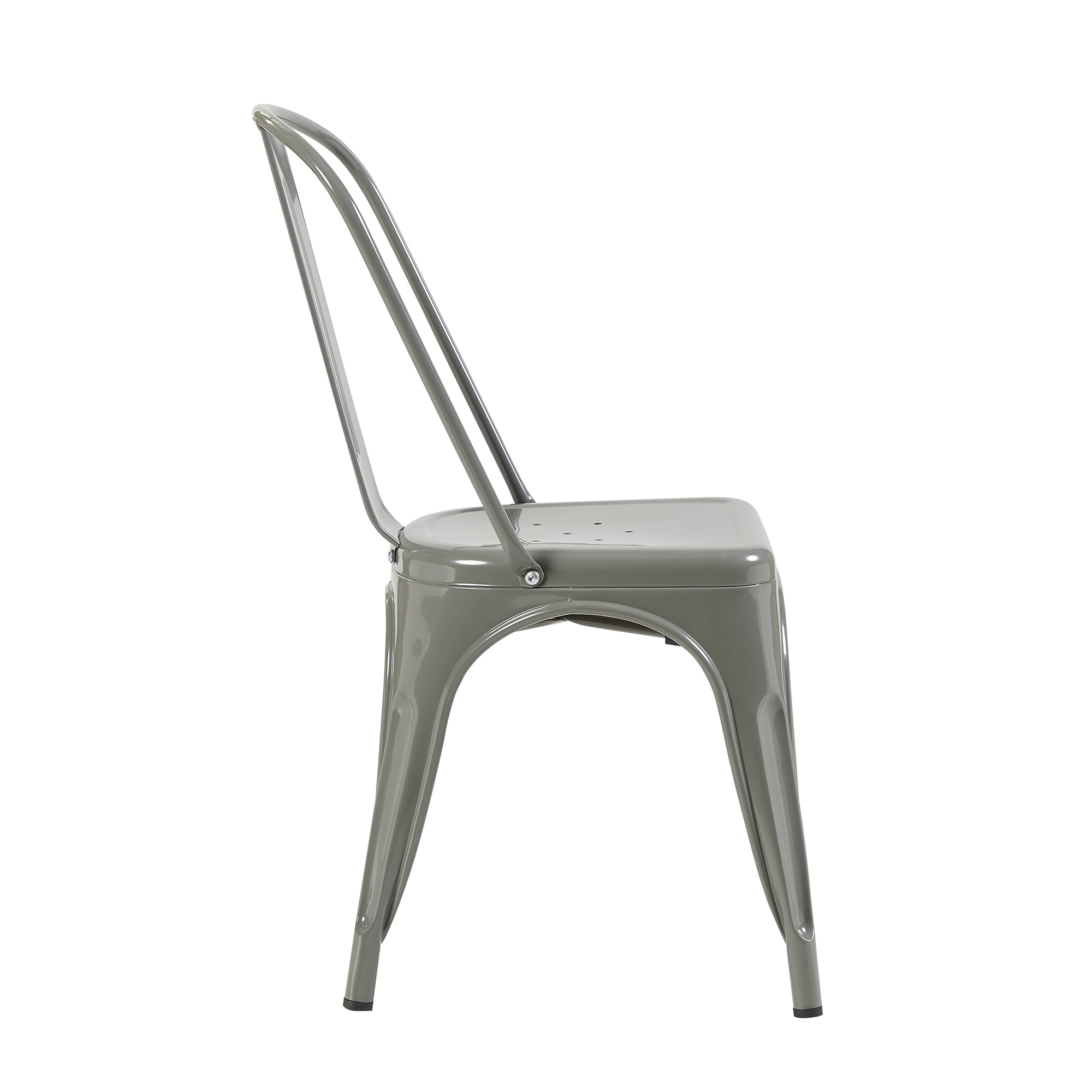 Bistro Pack Of 4 Silver Metal Chairs - Image 4