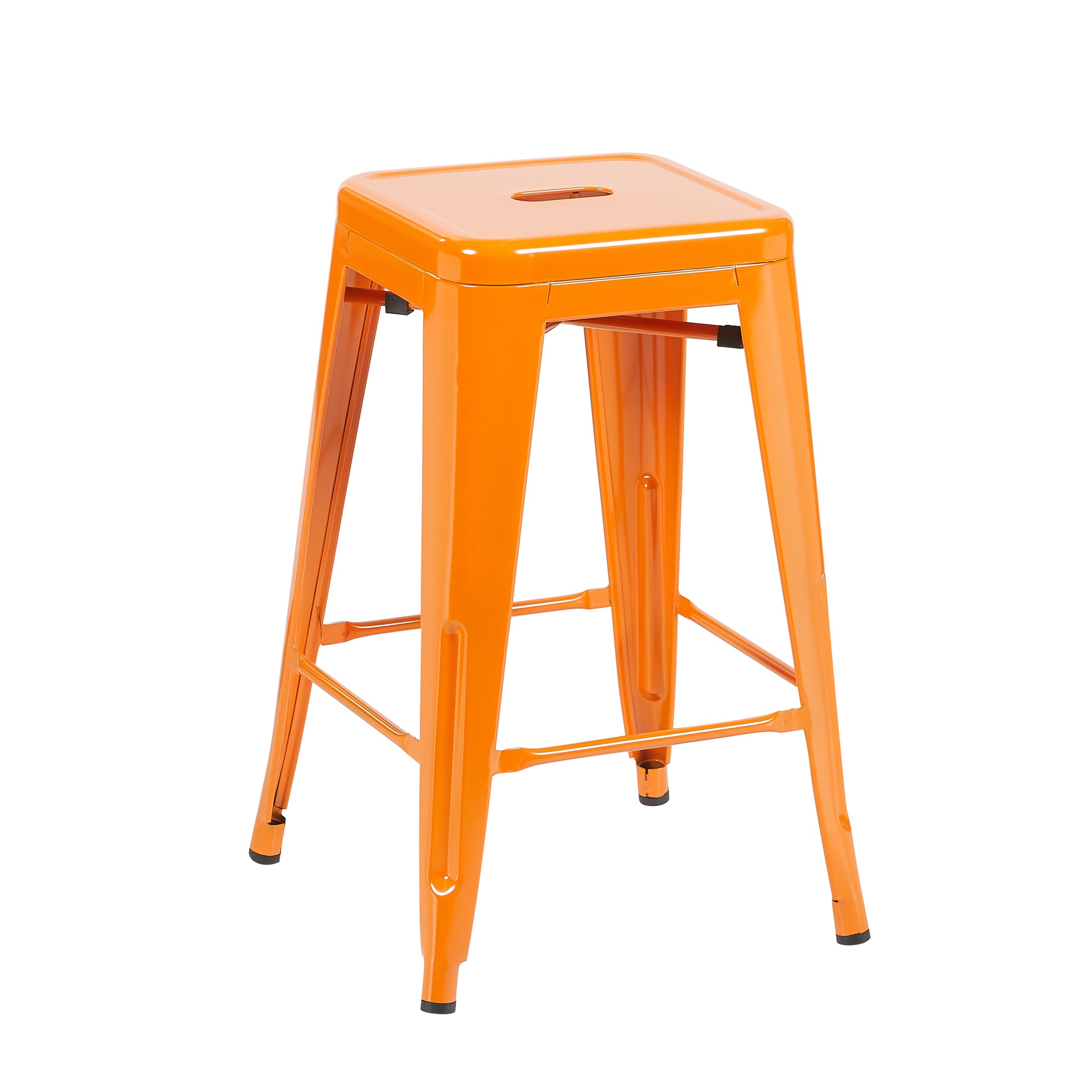 Bistro Pack Of 4 24" Orange Countertop Stools - Image 4