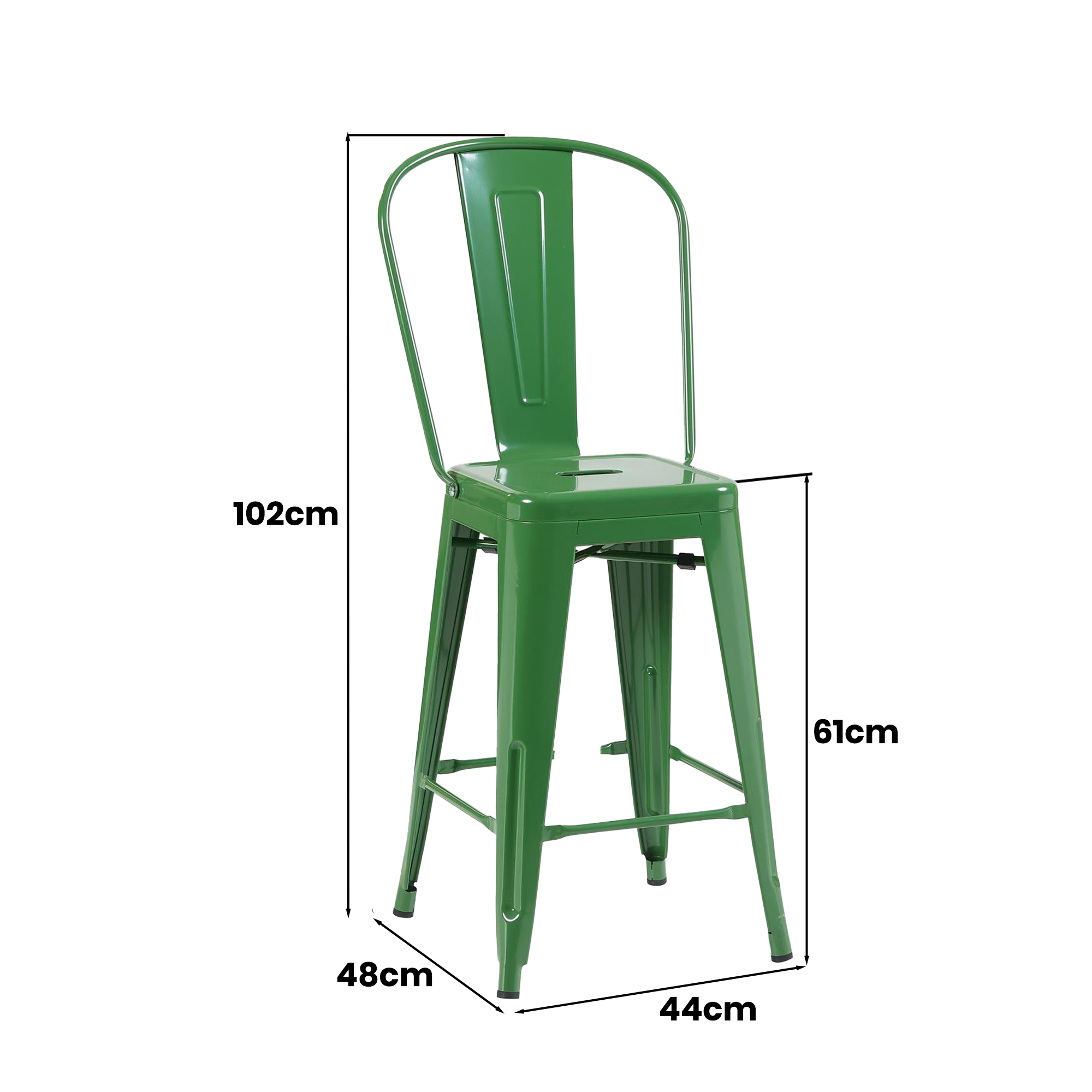 Bistro Pack Of 4 24" Green Bar Chairs - Image 5