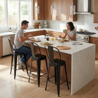 Bistro Pack Of 4 24" Black Bar Chairs