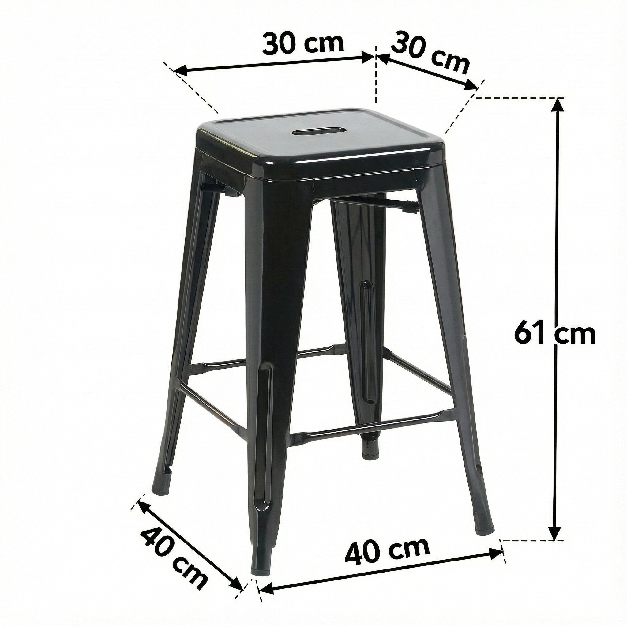 Bistro Pack Of 4 24" Black Countertop Stools - Image 6