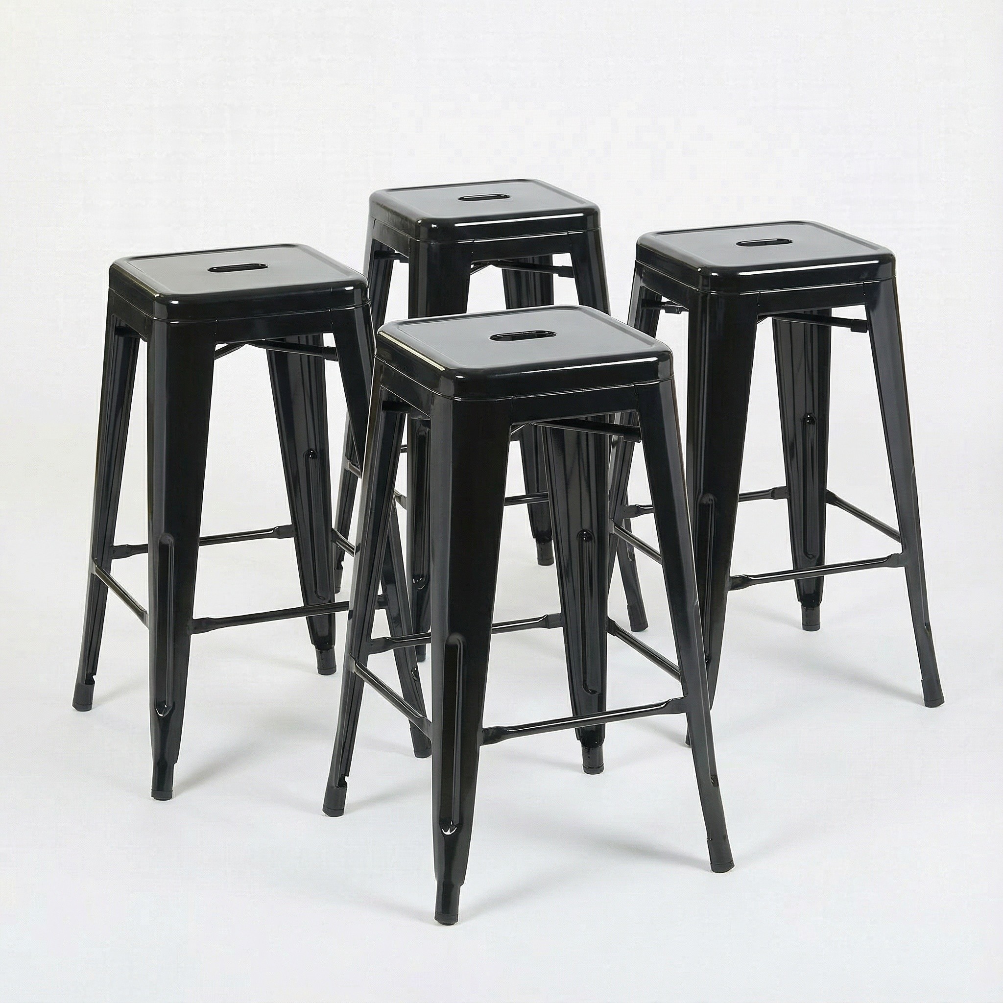 Bistro Pack Of 4 24" Black Countertop Stools - Image 3