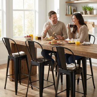 Bistro Pack Of 4 30" Black Bar Chairs