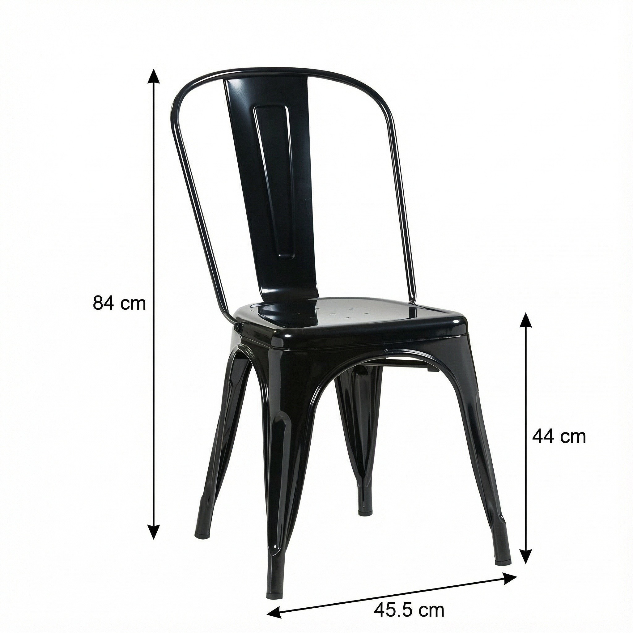 Bistro Pack Of 4 Black Metal Chairs - Image 5