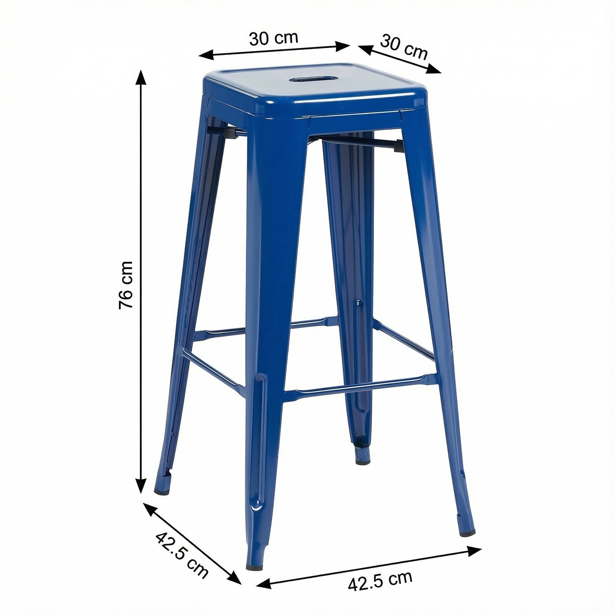 Bistro Pack Of 4 30" Blue Bar Stools - Image 6