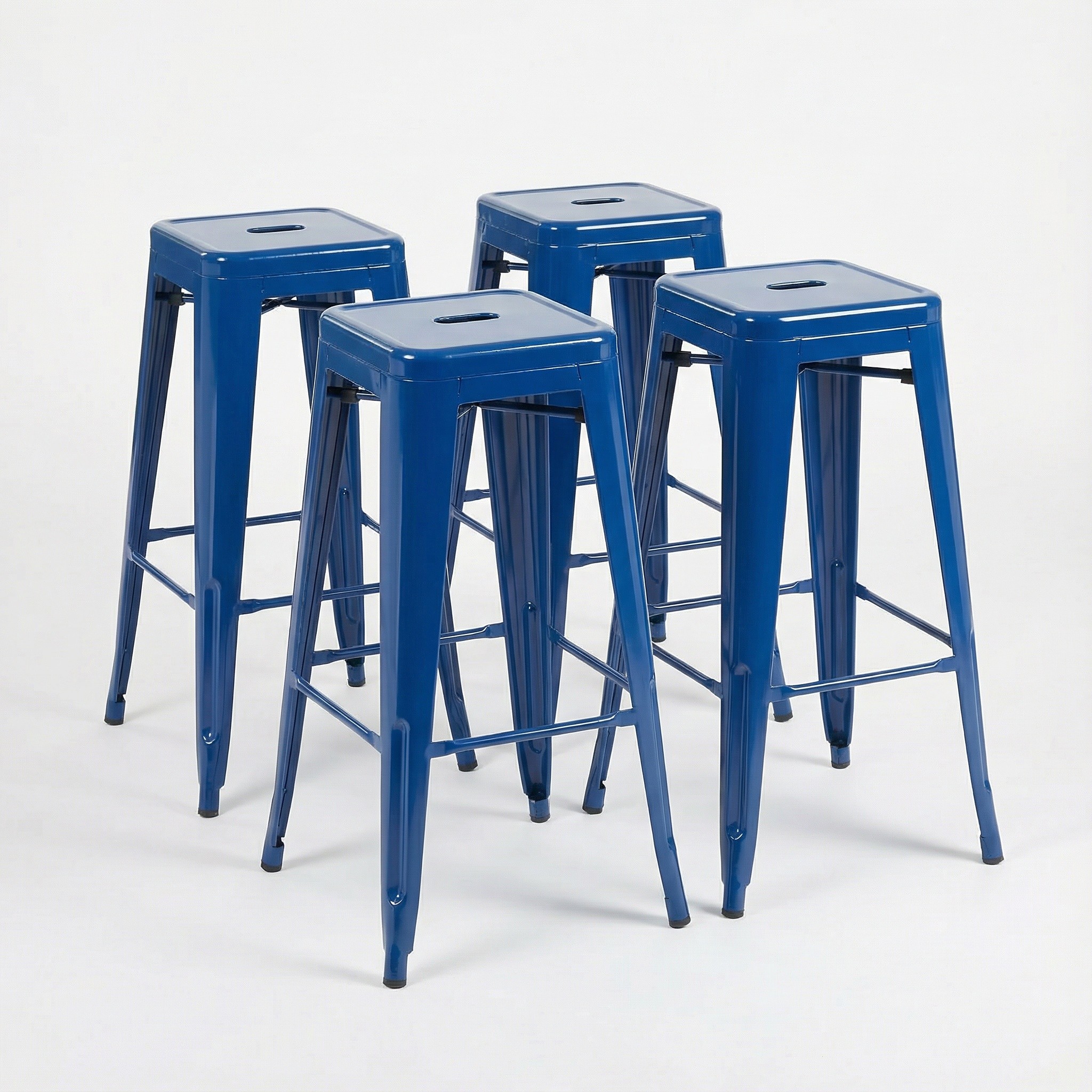 Bistro Pack Of 4 30" Blue Bar Stools - Image 3