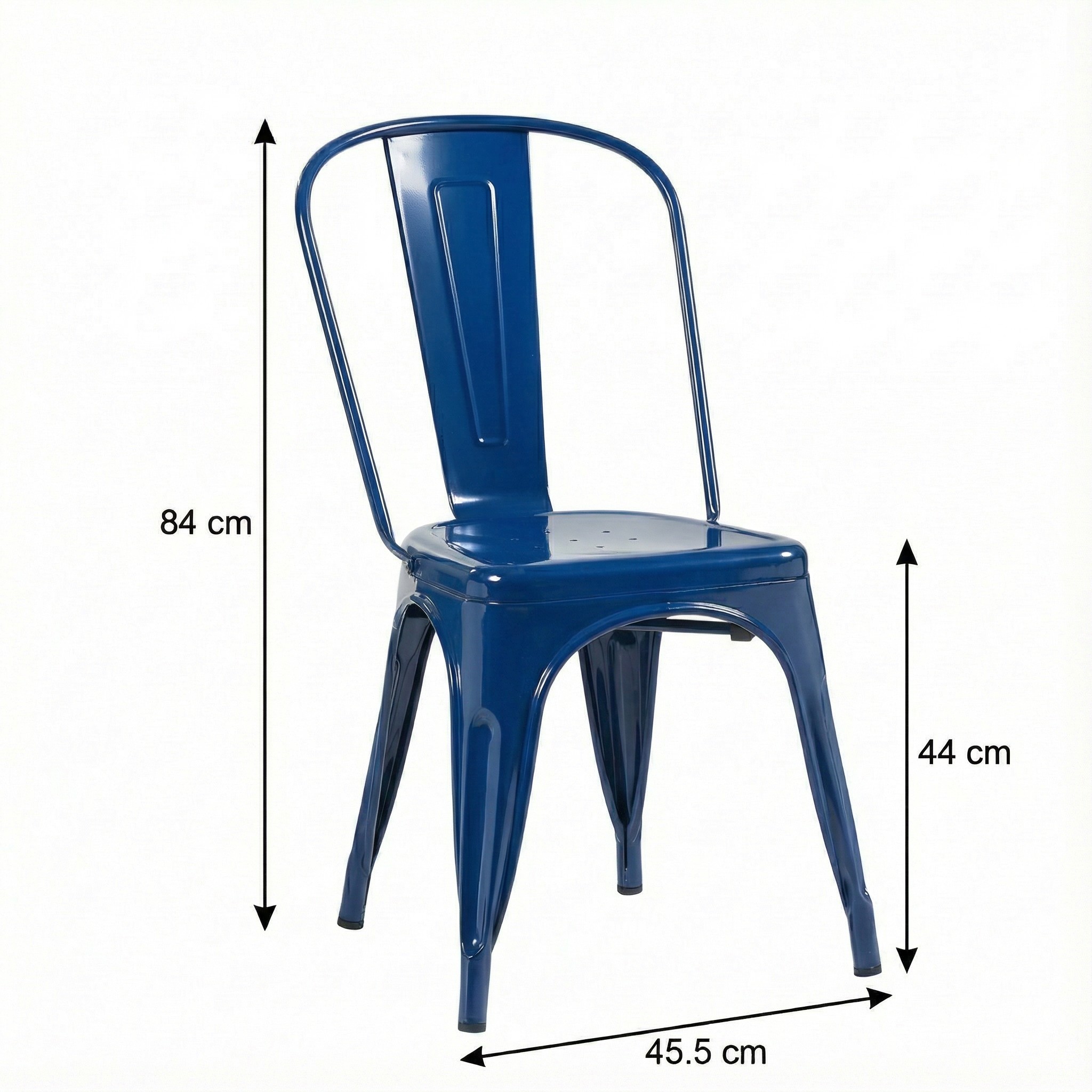 Bistro Pack Of 4 Blue Metal Chairs - Image 5