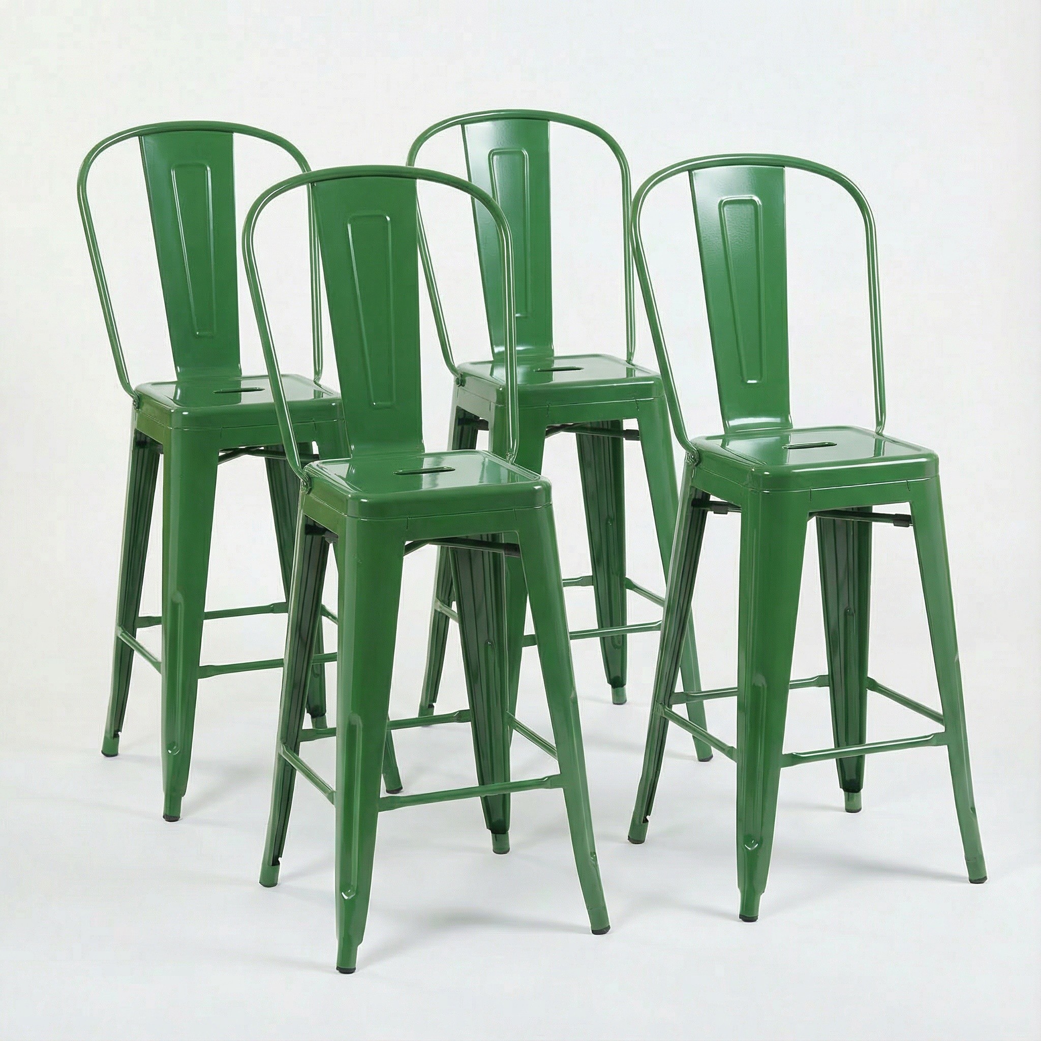 Bistro Pack Of 4 24" Green Bar Chairs - Image 2