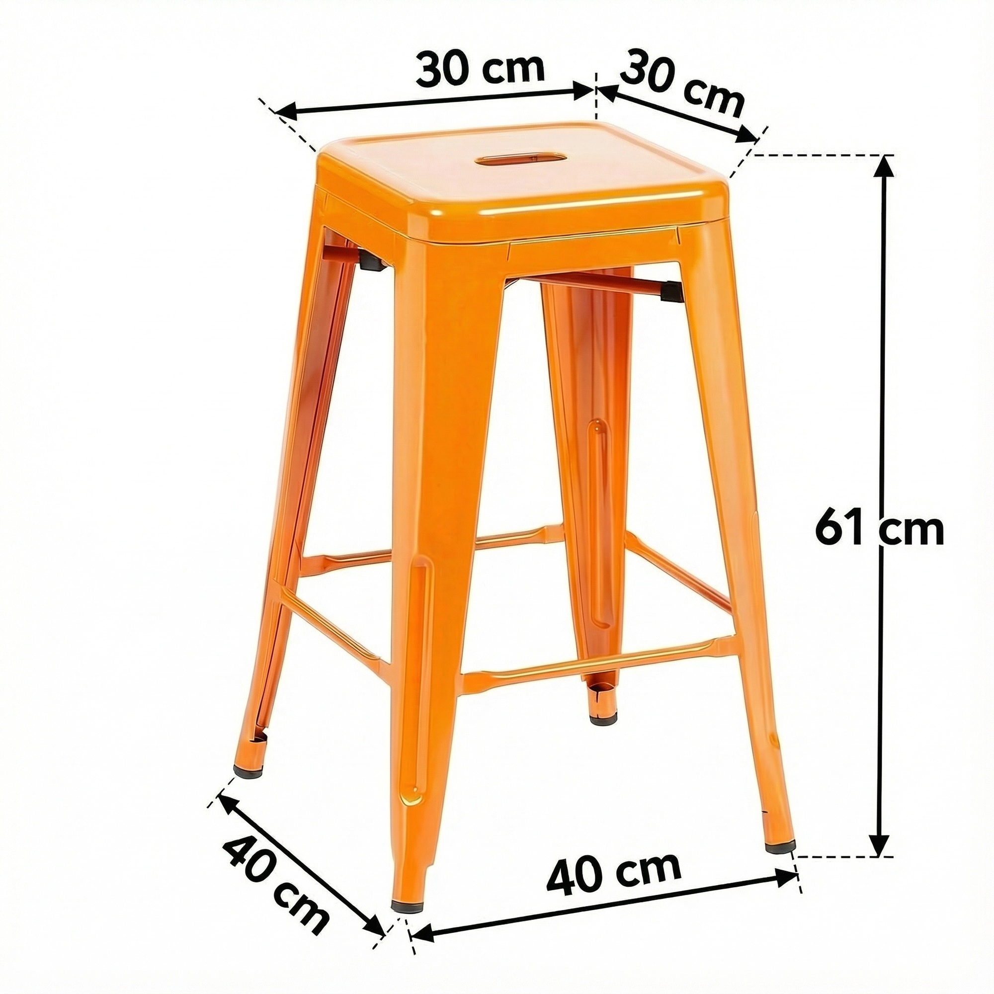 Bistro Pack Of 4 24" Orange Countertop Stools - Image 6