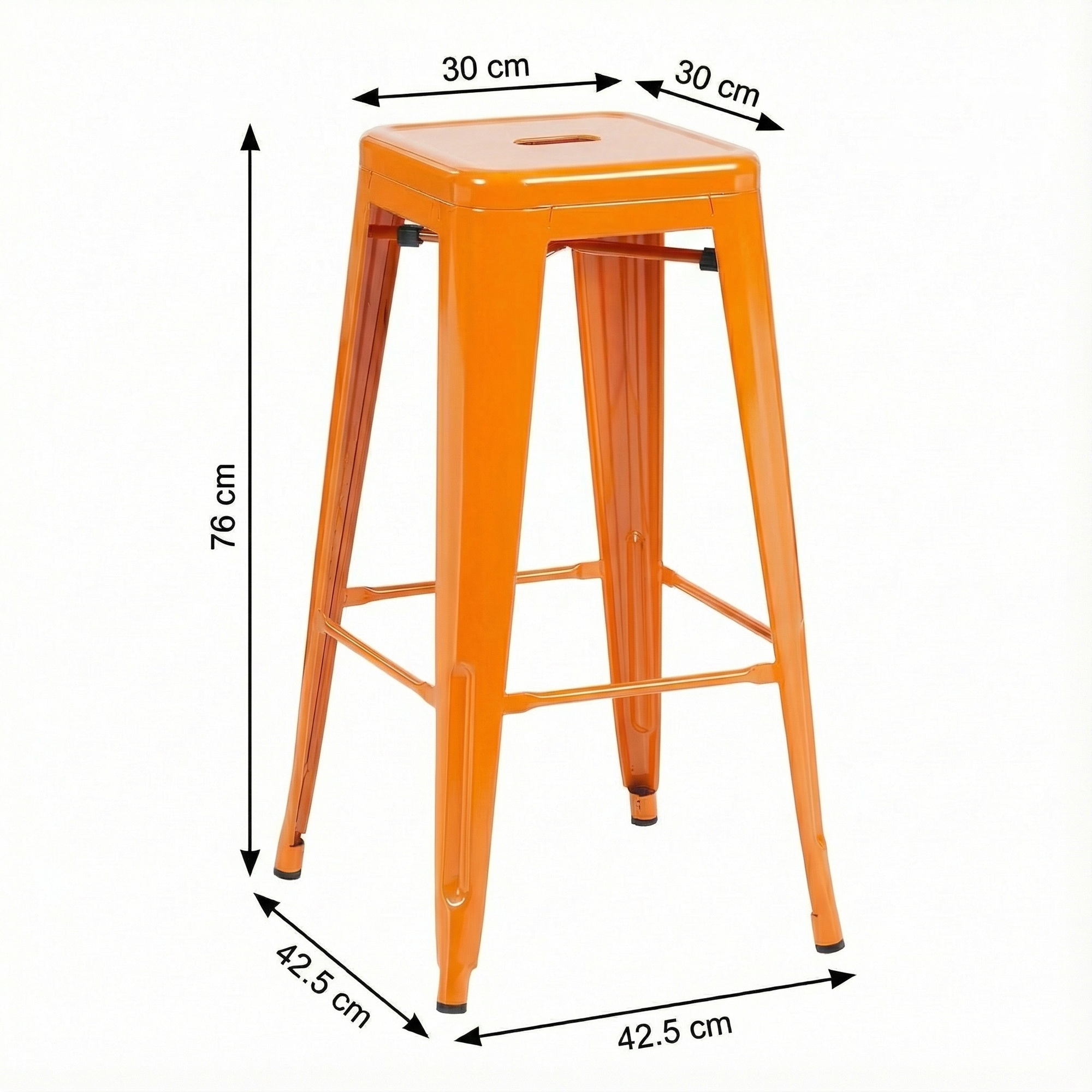 Bistro Pack Of 4 30" Orange Bar Stools - Image 6