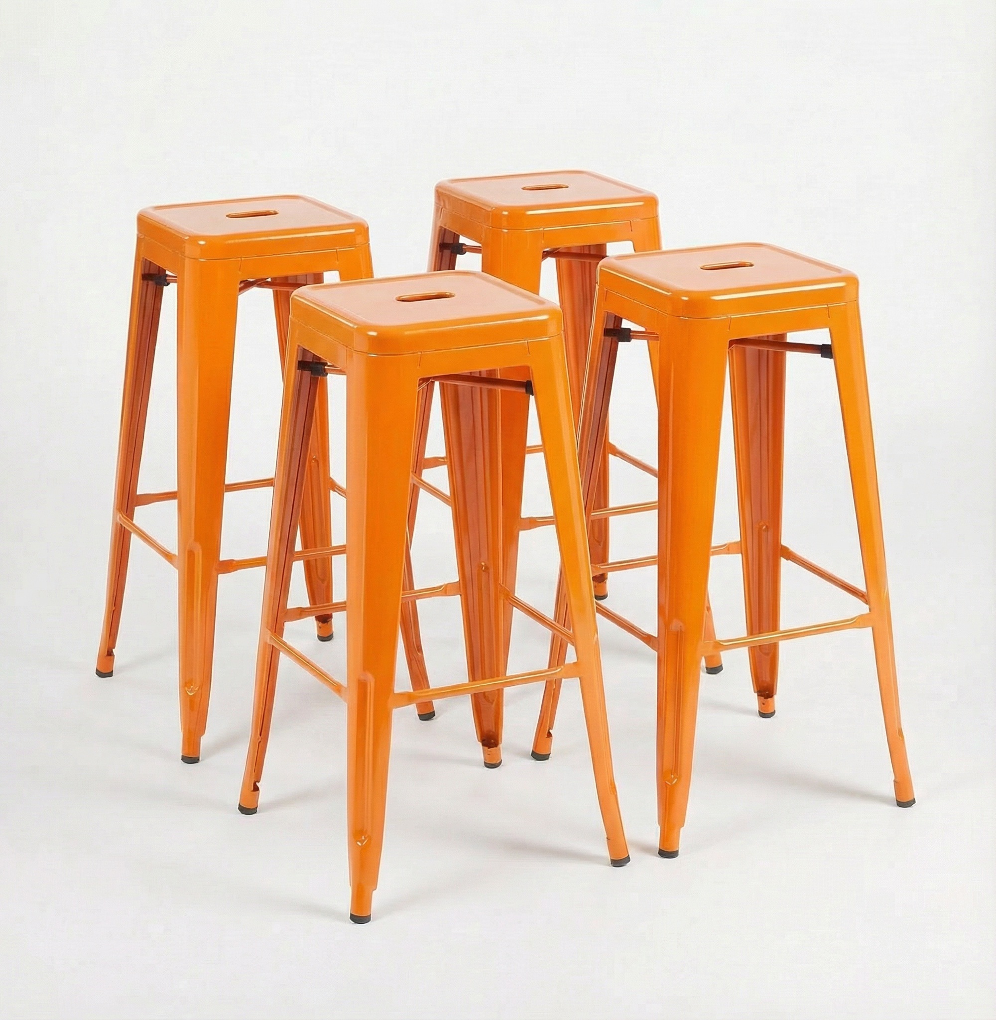 Bistro Pack Of 4 30" Orange Bar Stools - Image 3