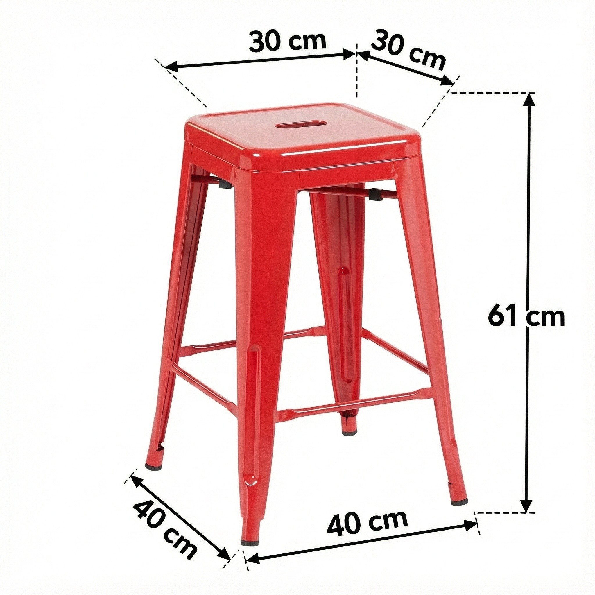 Bistro Pack Of 4 24" Red Countertop Stools - Image 6