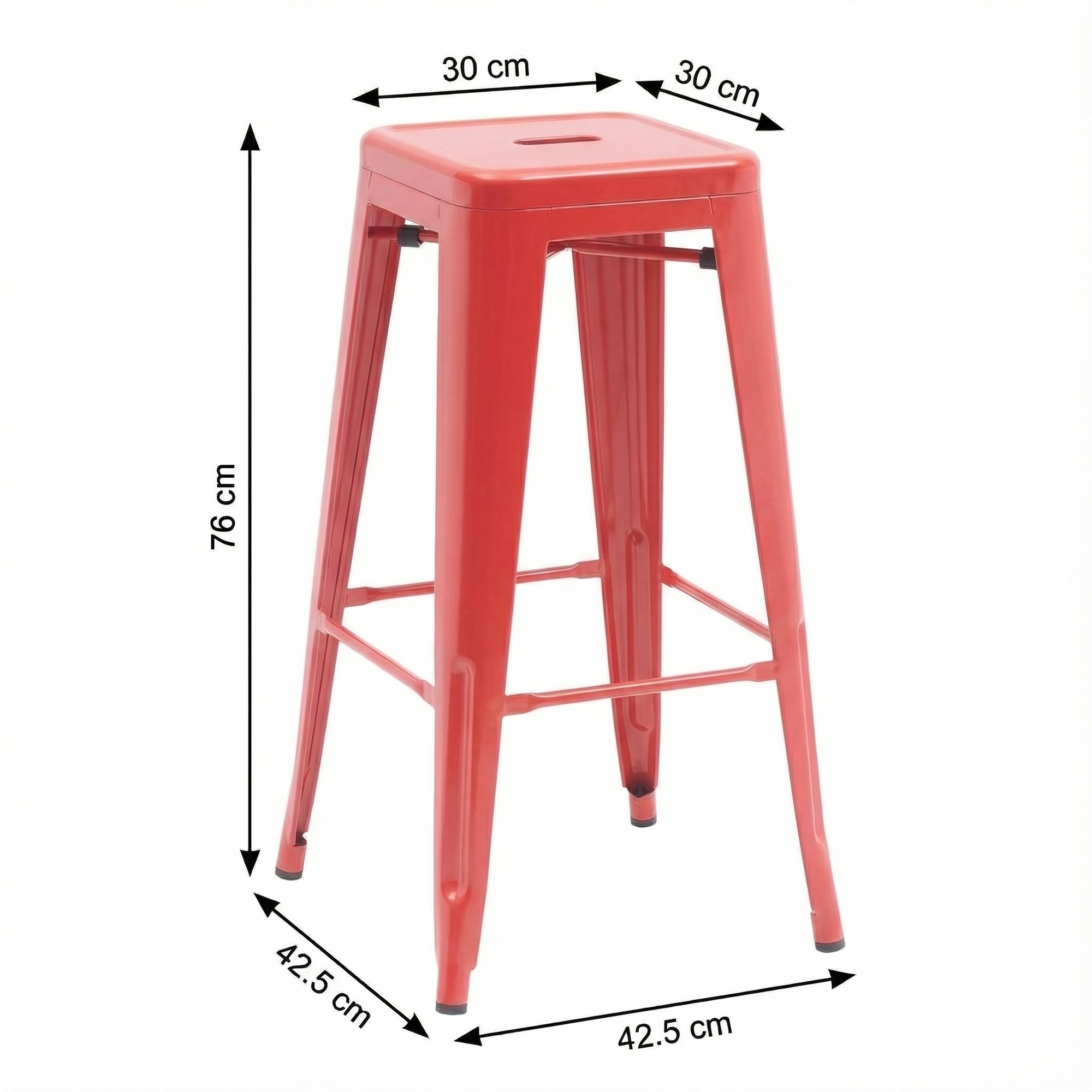 Bistro Pack Of 4 30" Red Bar Stools - Image 6