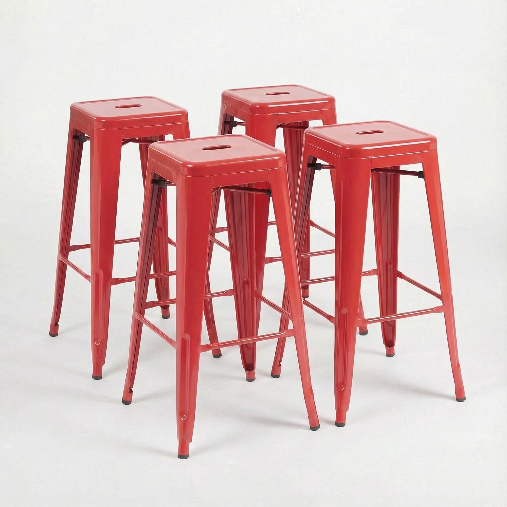 Bistro Pack Of 4 30" Red Bar Stools - Image 3