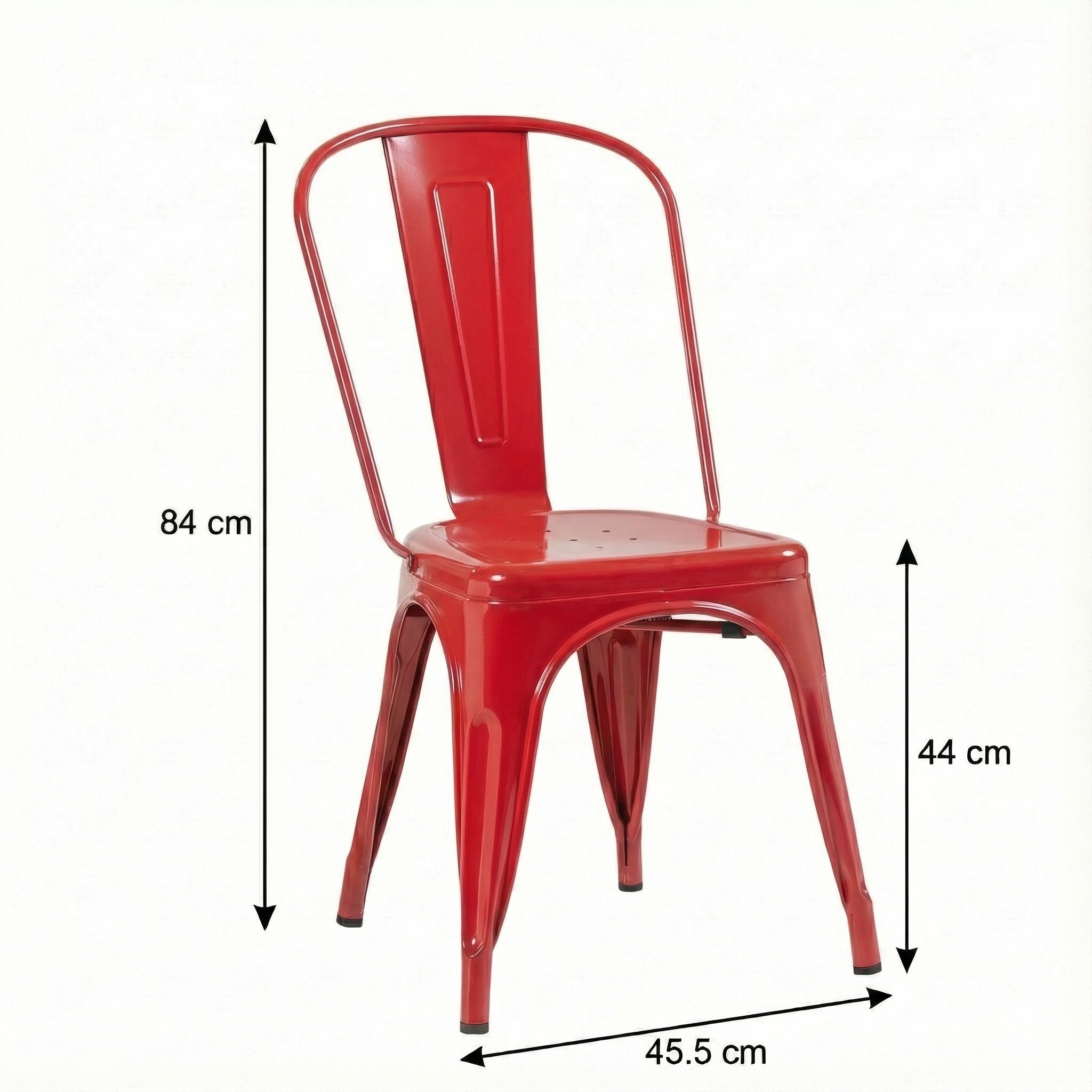 Bistro Pack Of 4 Red Metal Chairs - Image 5
