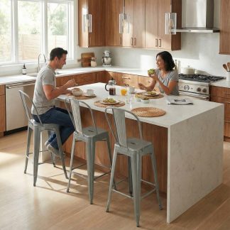 Bistro Pack Of 4 24" Silver Bar Chairs