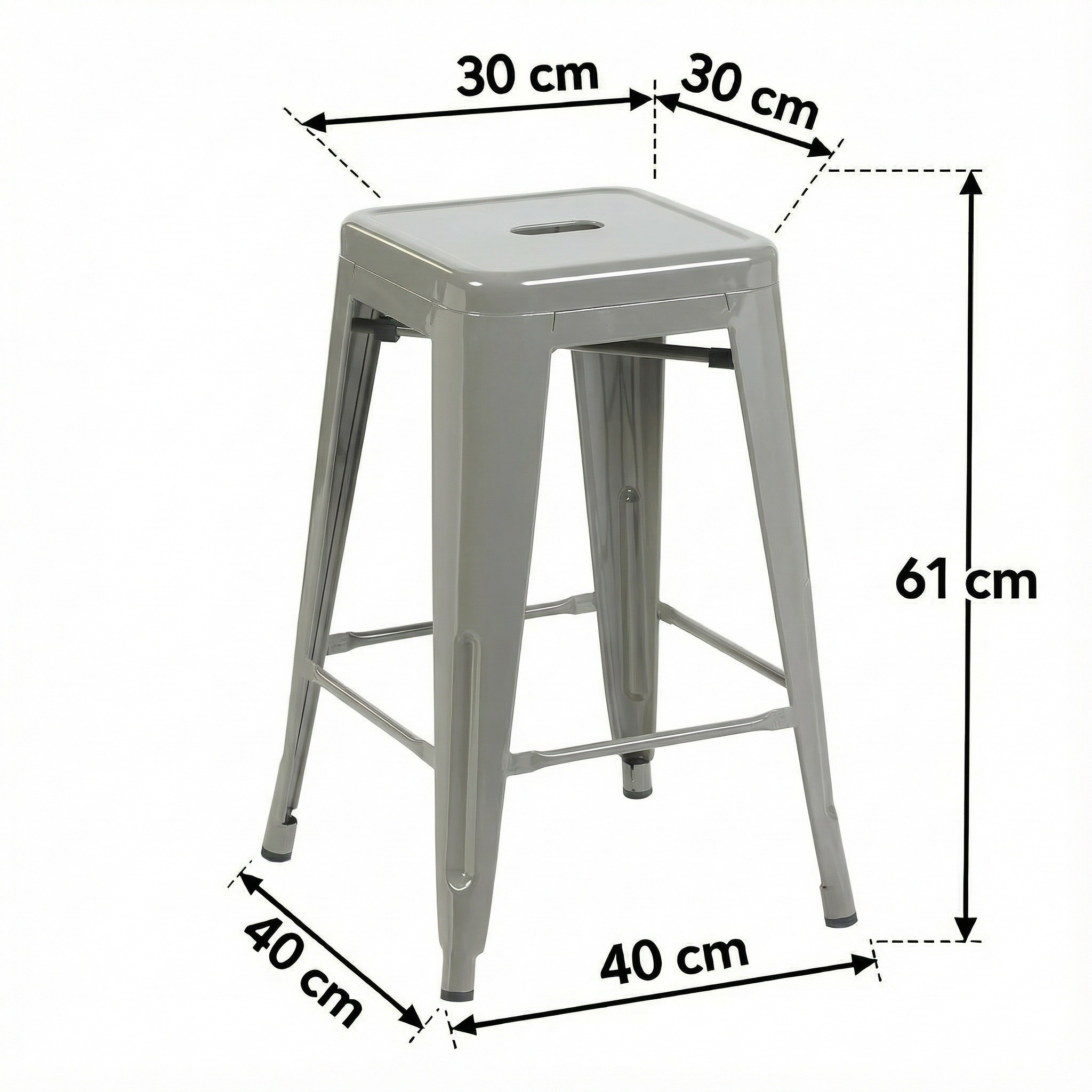 Bistro Pack Of 4 24" Silver Countertop Stools - Image 6