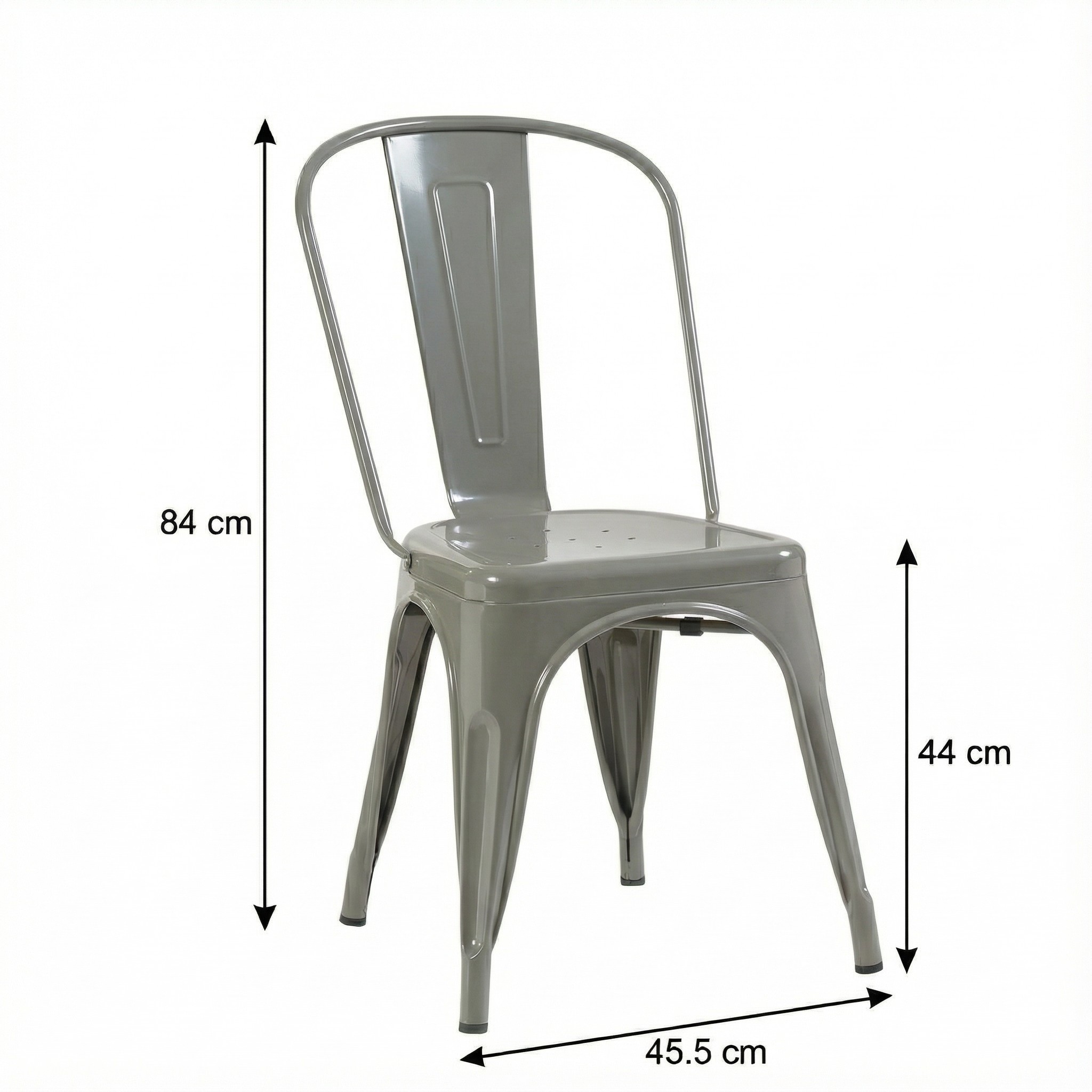 Bistro Pack Of 4 Silver Metal Chairs - Image 5